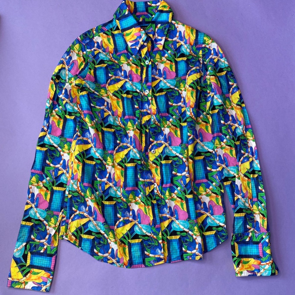 Creatures Of The Wind Psychedelic Button Down Blo… - image 1